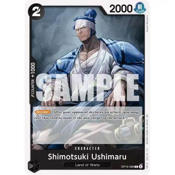 One Piece Trading Card Game The Time of Battle Common Shimotsuki Ushimaru OP16-088