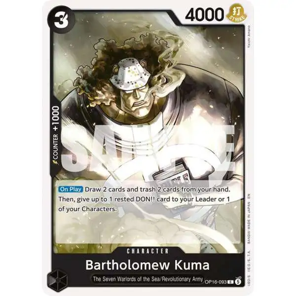 One Piece Trading Card Game The Time of Battle Common Bartholomew Kuma OP16-093