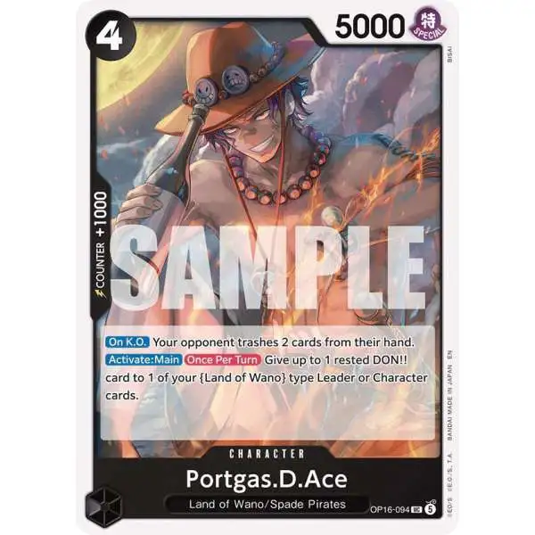 One Piece Trading Card Game The Time of Battle Uncommon Portgas.D.Ace OP16-094