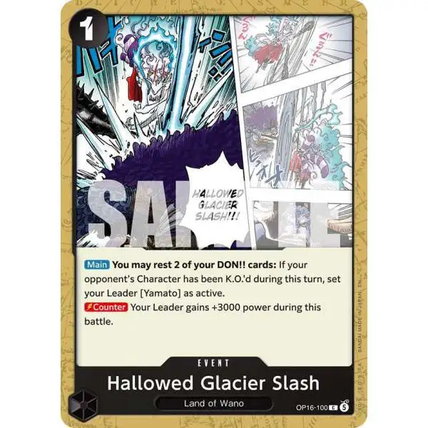 One Piece Trading Card Game The Time of Battle Common Hallowed Glacier Slash OP16-100