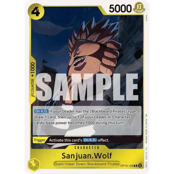 One Piece Trading Card Game The Time of Battle Rare Sanjuan.Wolf OP16-106