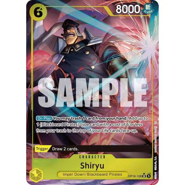One Piece Trading Card Game The Time of Battle Super Rare Shiryu OP16-108 [Full Art]