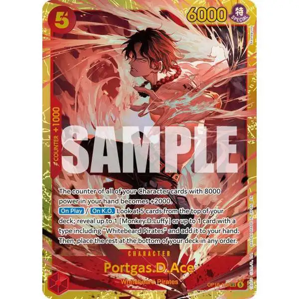 One Piece Trading Card Game The Time of Battle Secret Rare Portgas.D.Ace OP16-118
