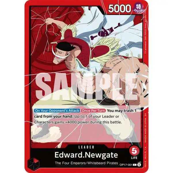 One Piece Trading Card Game The World's Strongest Warriors Leader Edward.Newgate OP17-001