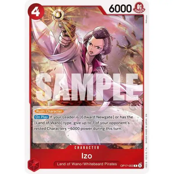 One Piece Trading Card Game The World's Strongest Warriors Rare Izo OP17-003