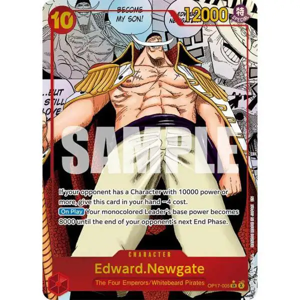 One Piece Trading Card Game The World's Strongest Warriors Super Rare Edward.Newgate OP17-005 [Manga]