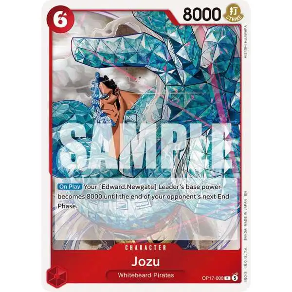 One Piece Trading Card Game The World's Strongest Warriors Rare Jozu OP17-008