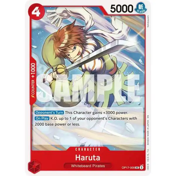 One Piece Trading Card Game The World's Strongest Warriors Uncommon Haruta OP17-009