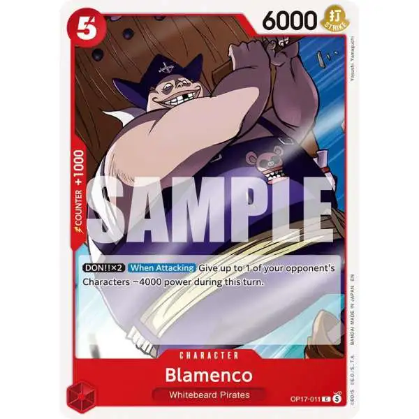One Piece Trading Card Game The World's Strongest Warriors Common Blamenco OP17-011