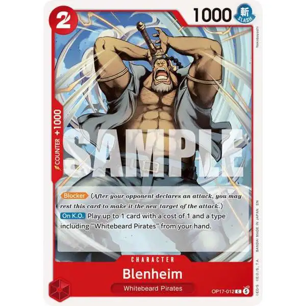 One Piece Trading Card Game The World's Strongest Warriors Common Blenheim OP17-012
