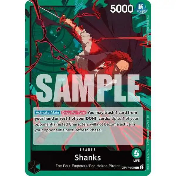 One Piece Trading Card Game The World's Strongest Warriors Leader Shanks OP17-020