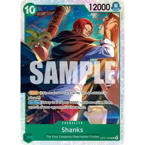 One Piece Trading Card Game The World's Strongest Warriors Super Rare Shanks OP17-022