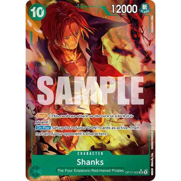One Piece Trading Card Game The World's Strongest Warriors Super Rare Shanks OP17-022 [Alternate Art]