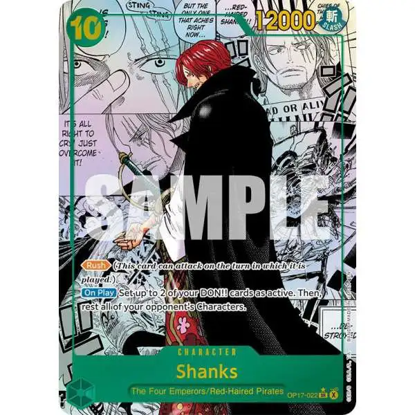 One Piece Trading Card Game The World's Strongest Warriors Super Rare Shanks OP17-022 [Manga]