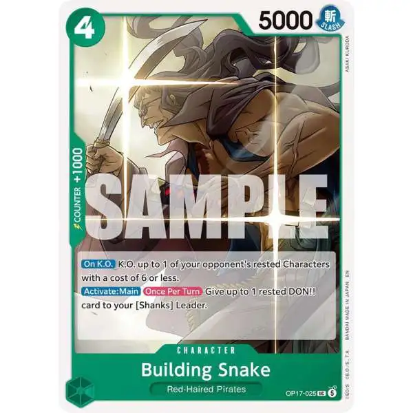 One Piece Trading Card Game The World's Strongest Warriors Uncommon Building Snake OP17-025