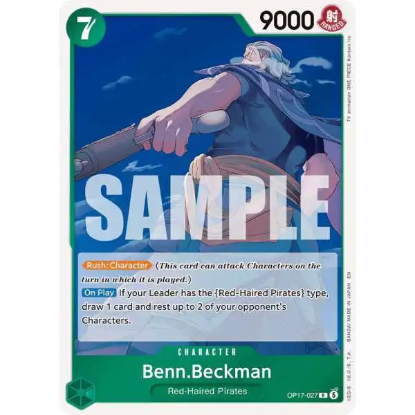 One Piece Trading Card Game The World's Strongest Warriors Rare Benn.Beckman OP17-027