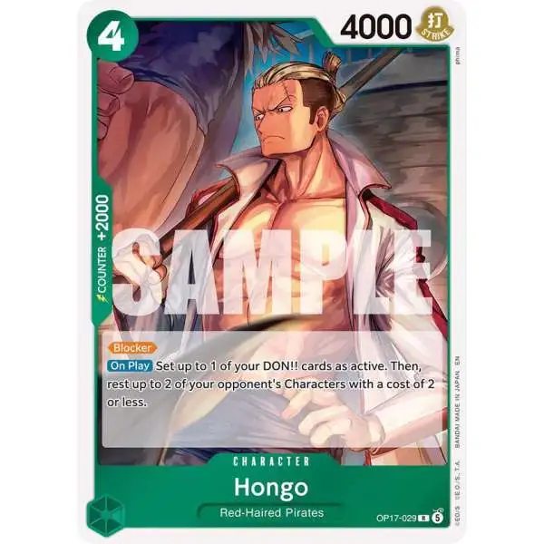 One Piece Trading Card Game The World's Strongest Warriors Rare Hongo OP17-029