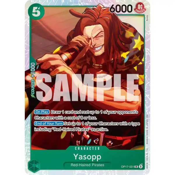 One Piece Trading Card Game The World's Strongest Warriors Super Rare Yasopp OP17-031