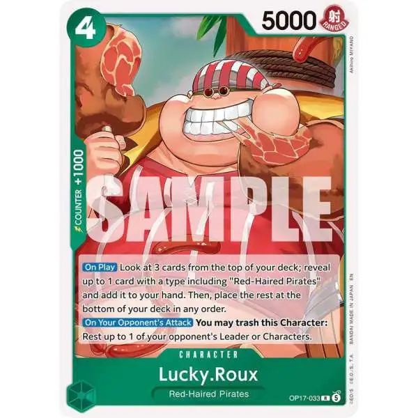 One Piece Trading Card Game The World's Strongest Warriors Rare Lucky.Roux OP17-033