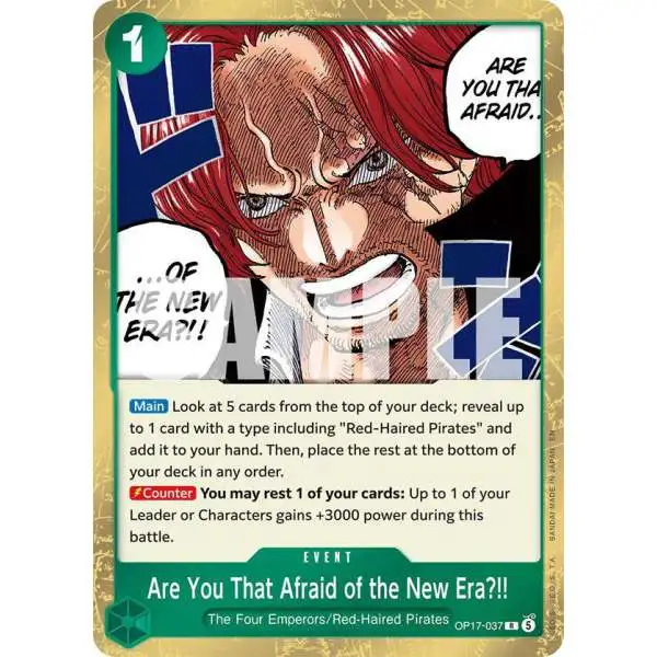 One Piece Trading Card Game The World's Strongest Warriors Rare Are You That Afraid of the New Era?! OP17-037