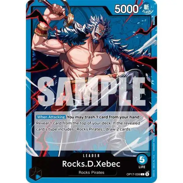 One Piece Trading Card Game The World's Strongest Warriors Leader Rocks.D.Xebec OP17-039