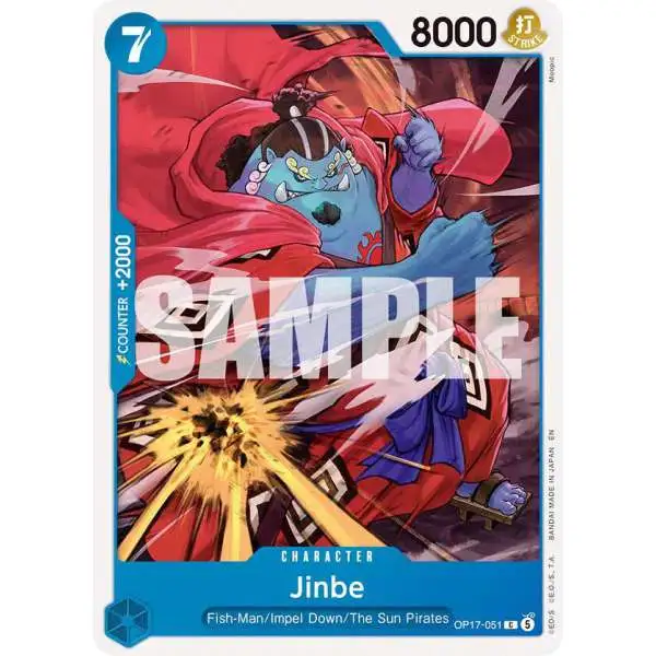 One Piece Trading Card Game The World's Strongest Warriors Common Jinbe OP17-051