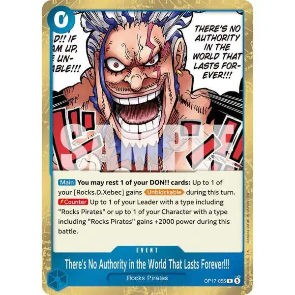 One Piece Trading Card Game The World's Strongest Warriors Rare There's No Authority in the World That Lasts Forever!!! OP17-055
