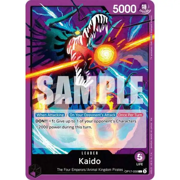 One Piece Trading Card Game The World's Strongest Warriors Leader Kaido OP17-058