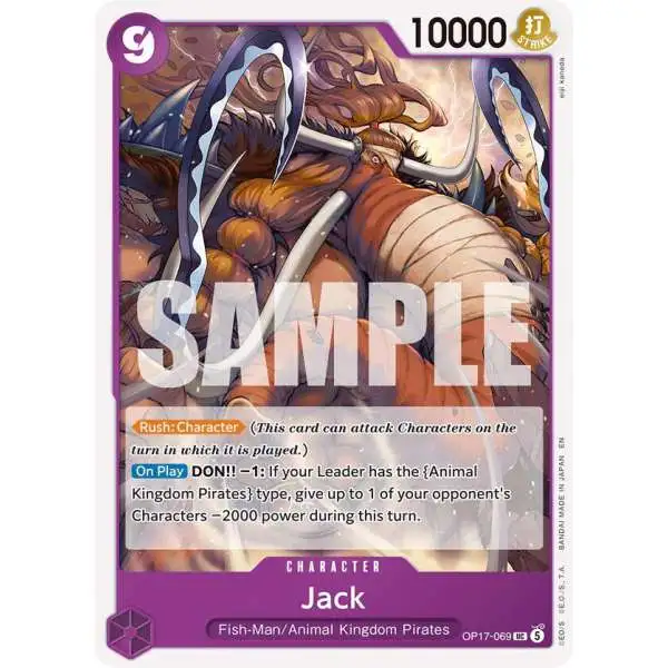 One Piece Trading Card Game The World's Strongest Warriors Uncommon Jack OP17-069