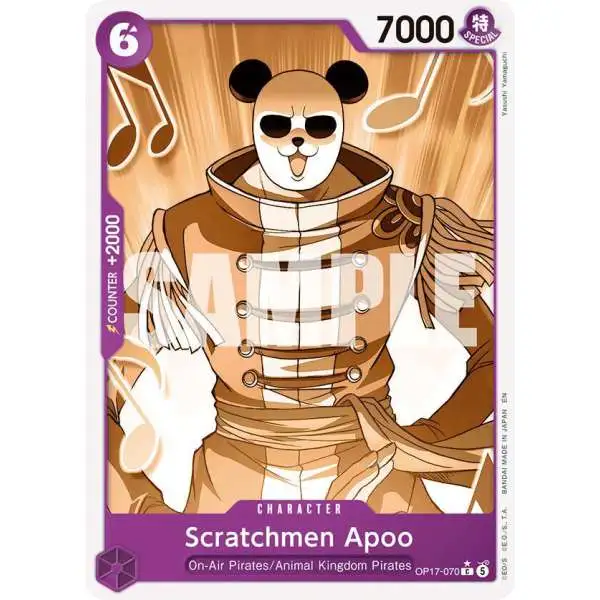 One Piece Trading Card Game The World's Strongest Warriors Common Scratchmen Apoo OP17-070 [Pandaman Art]