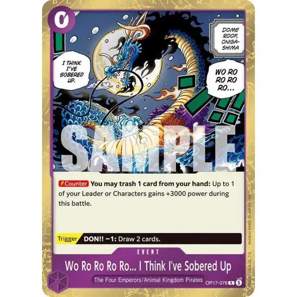 One Piece Trading Card Game The World's Strongest Warriors Rare Wo Ro Ro Ro Ro... I Think I've Sobered Up OP17-076