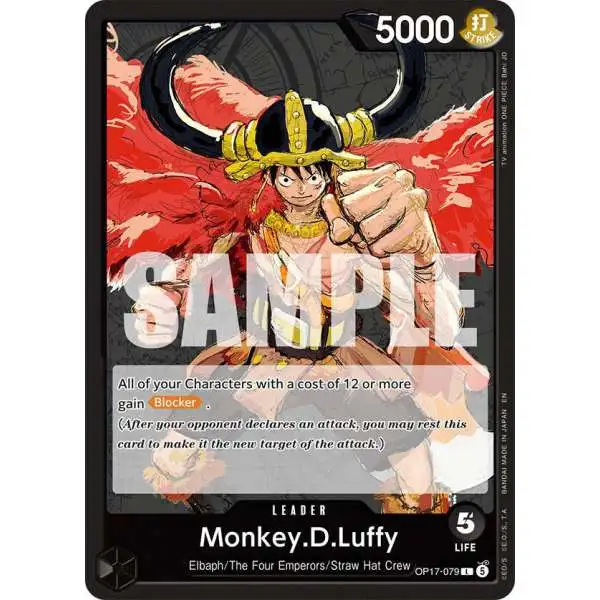 One Piece Trading Card Game The World's Strongest Warriors Leader Monkey.D.Luffy OP17-079