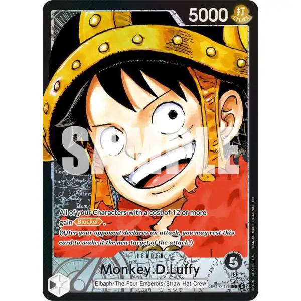 One Piece Trading Card Game The World's Strongest Warriors Leader Monkey.D.Luffy OP17-079 [Alternate Art]
