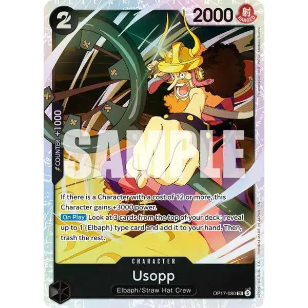 One Piece Trading Card Game The World's Strongest Warriors Super Rare Usopp OP17-080