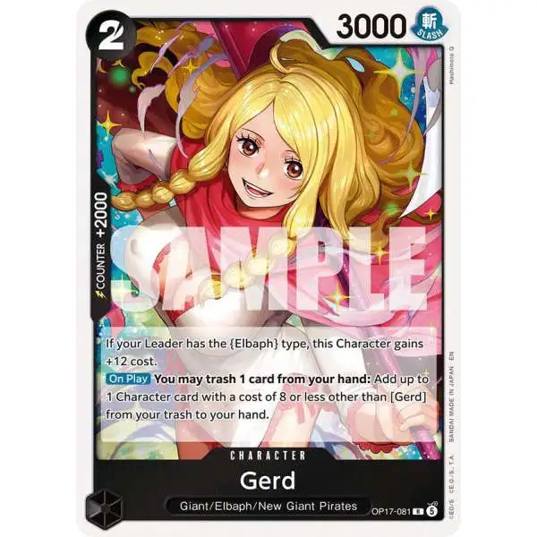 One Piece Trading Card Game The World's Strongest Warriors Rare Gerd OP17-081