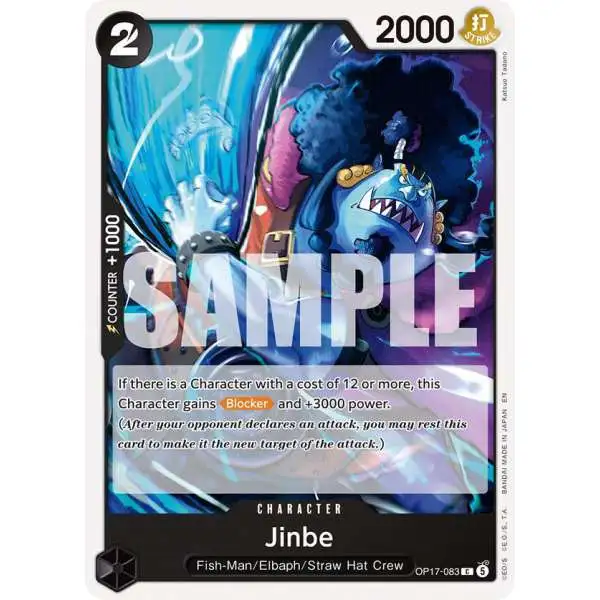 One Piece Trading Card Game The World's Strongest Warriors Common Jinbe OP17-083