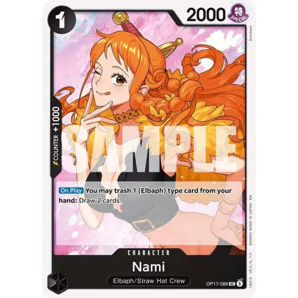 One Piece Trading Card Game The World's Strongest Warriors Uncommon Nami OP17-086