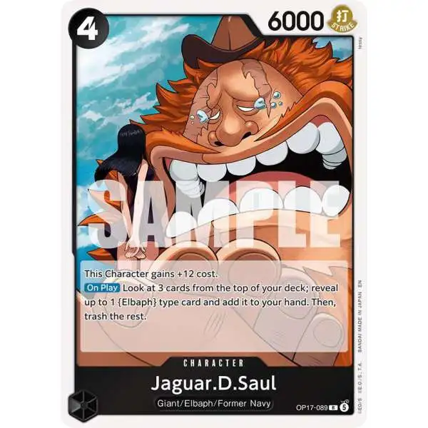 One Piece Trading Card Game The World's Strongest Warriors Rare Jaguar.D.Saul OP17-089