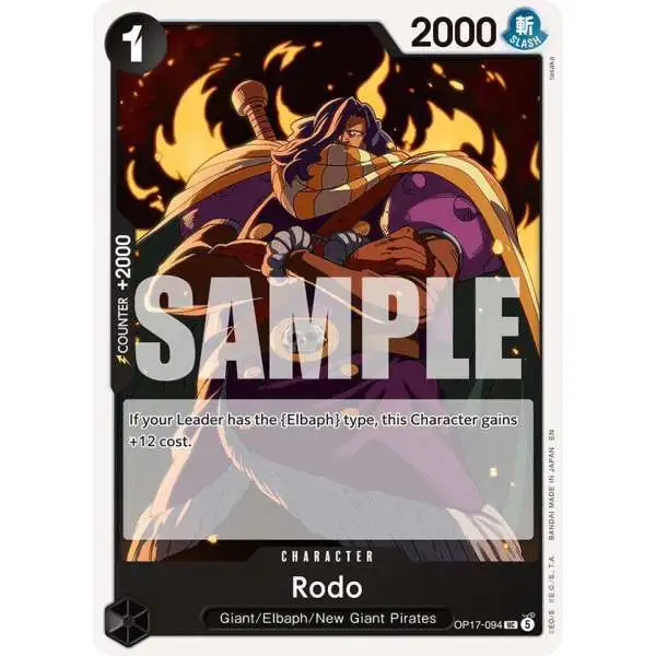 One Piece Trading Card Game The World's Strongest Warriors Uncommon Rodo OP17-094
