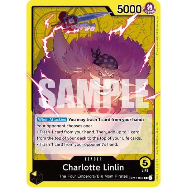 One Piece Trading Card Game The World's Strongest Warriors Leader Charlotte Linlin OP17-099