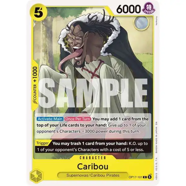 One Piece Trading Card Game The World's Strongest Warriors Common Caribou OP17-101