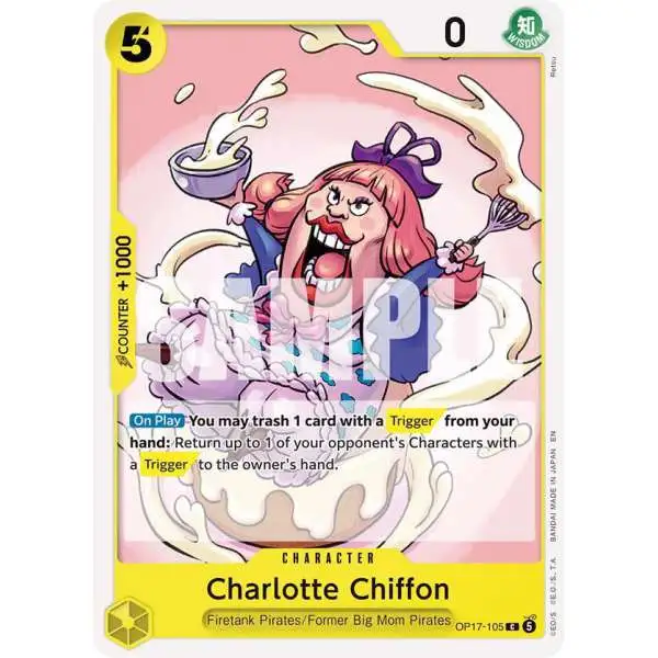 One Piece Trading Card Game The World's Strongest Warriors Common Charlotte Chiffon OP17-105