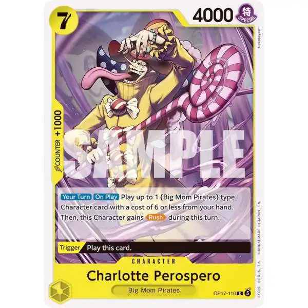 One Piece Trading Card Game The World's Strongest Warriors Common Charlotte Perospero OP17-110