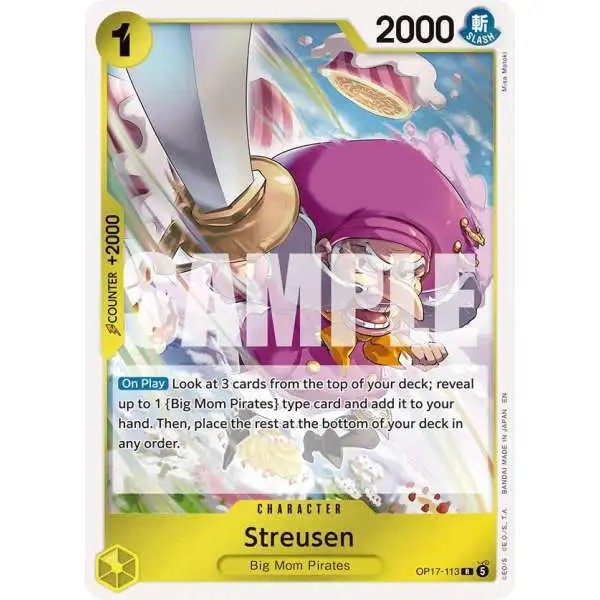 One Piece Trading Card Game The World's Strongest Warriors Rare Streusen OP17-113