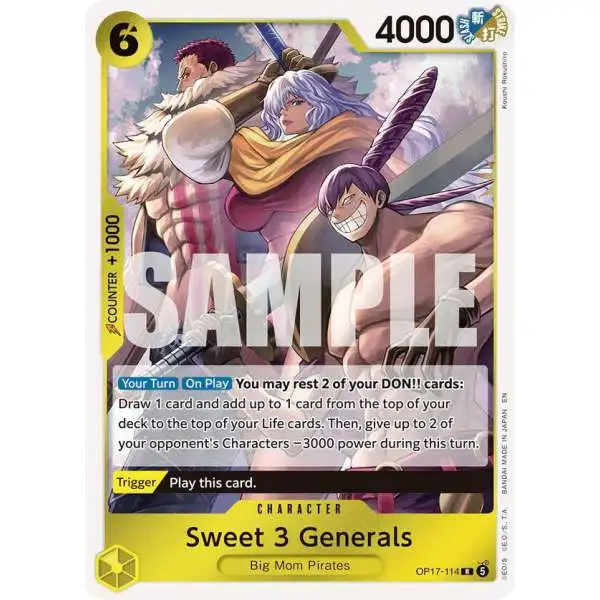 One Piece Trading Card Game The World's Strongest Warriors Rare Sweet 3 Generals OP17-114