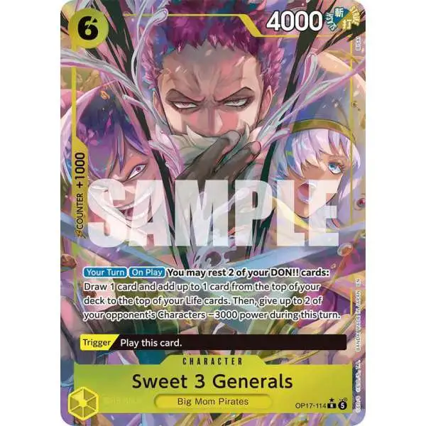 One Piece Trading Card Game The World's Strongest Warriors Rare Sweet 3 Generals OP17-114 [Alternate Art]