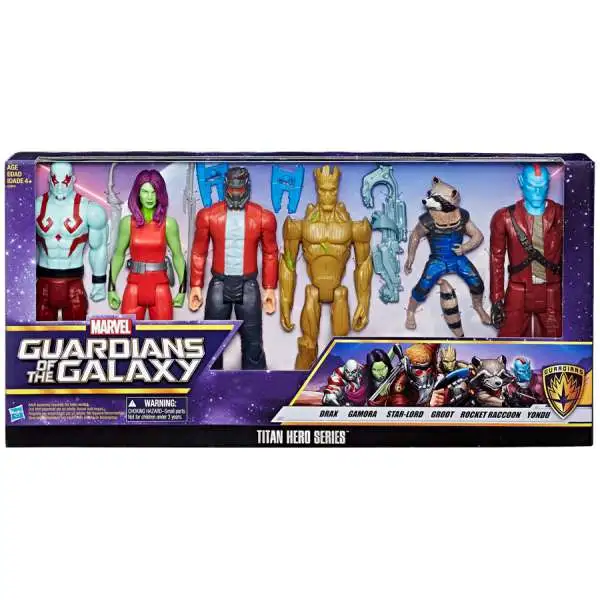 Marvel Guardians of the Galaxy Vol. 2 Titan Hero Series Drax, Gamora, Star-Lord, Groot, Rocket & Yondu Exclusive Action Figure 6-Pack