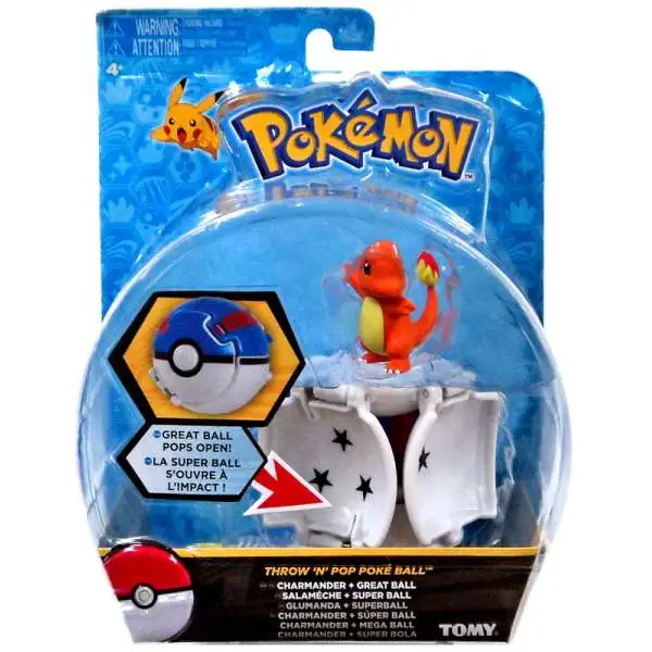 Pokemon Throw 'n' Pop Pokeball Charmander & Great Ball Figure Set [Damaged Package]