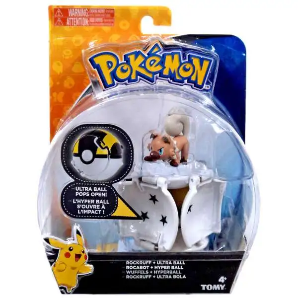 Pokemon Throw 'n' Pop Pokeball Rockruff & Ultra Ball Figure Set