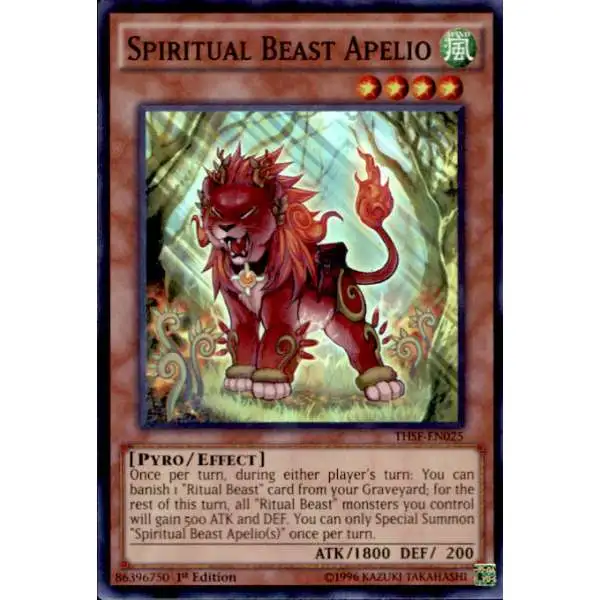 YuGiOh The Secret Forces Super Rare Spiritual Beast Apelio THSF-EN025
